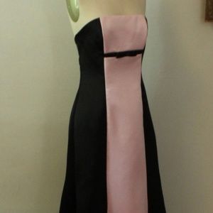 2000's/Y2K Jessica Mcclintock Gunne Sax Pink and Black Satin Prom Dress